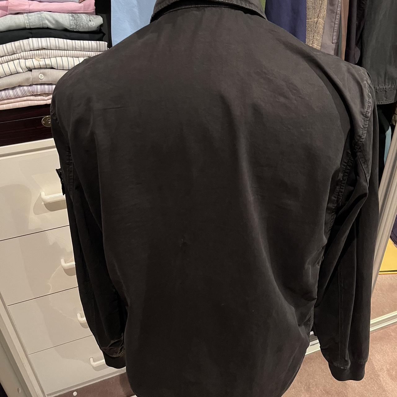 Stone Island Black Garment Dyed Over-shirt Size XL with Logo Badge