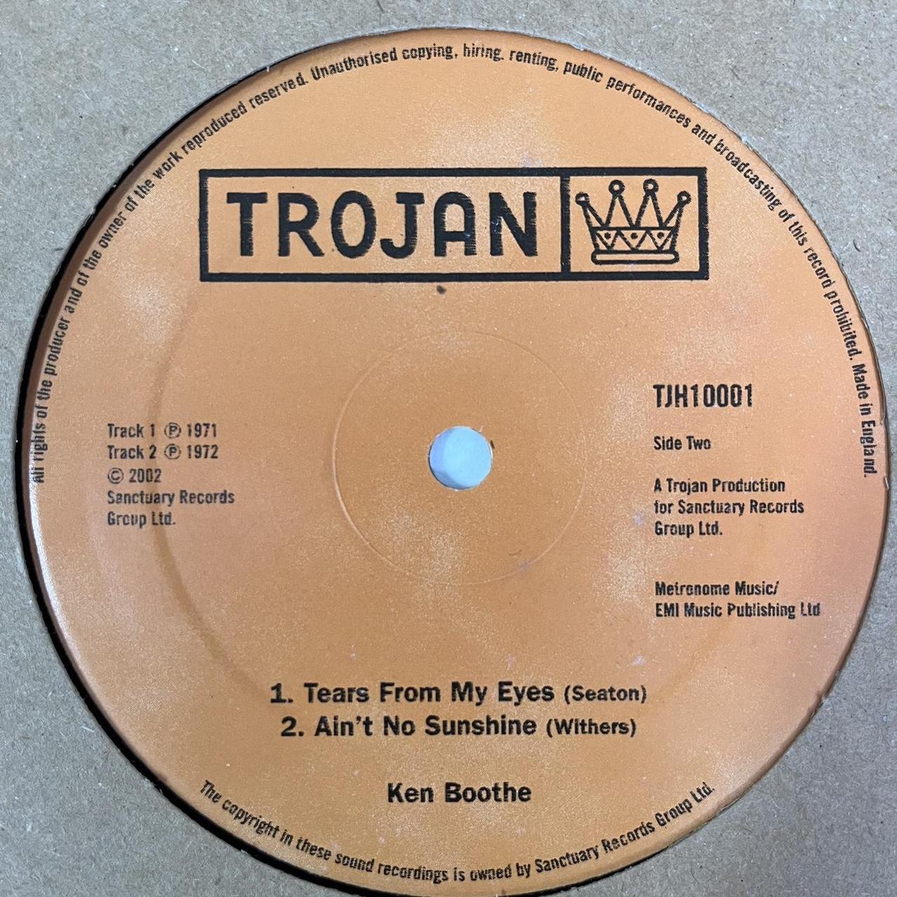 Ken Boothe “Can’t You See” / “Ain’t No Sunshine” 4 Track 10inch Dub Plate on Trojan Records
