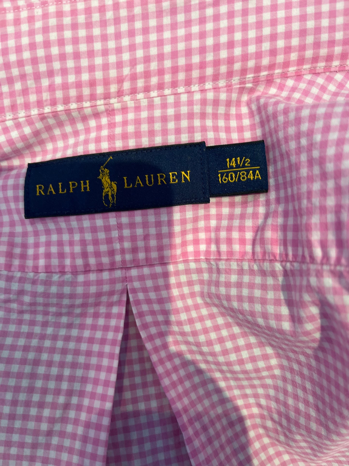 Ralph Lauren 100% Cotton Custom Fit Orange Check Shirt Size M
