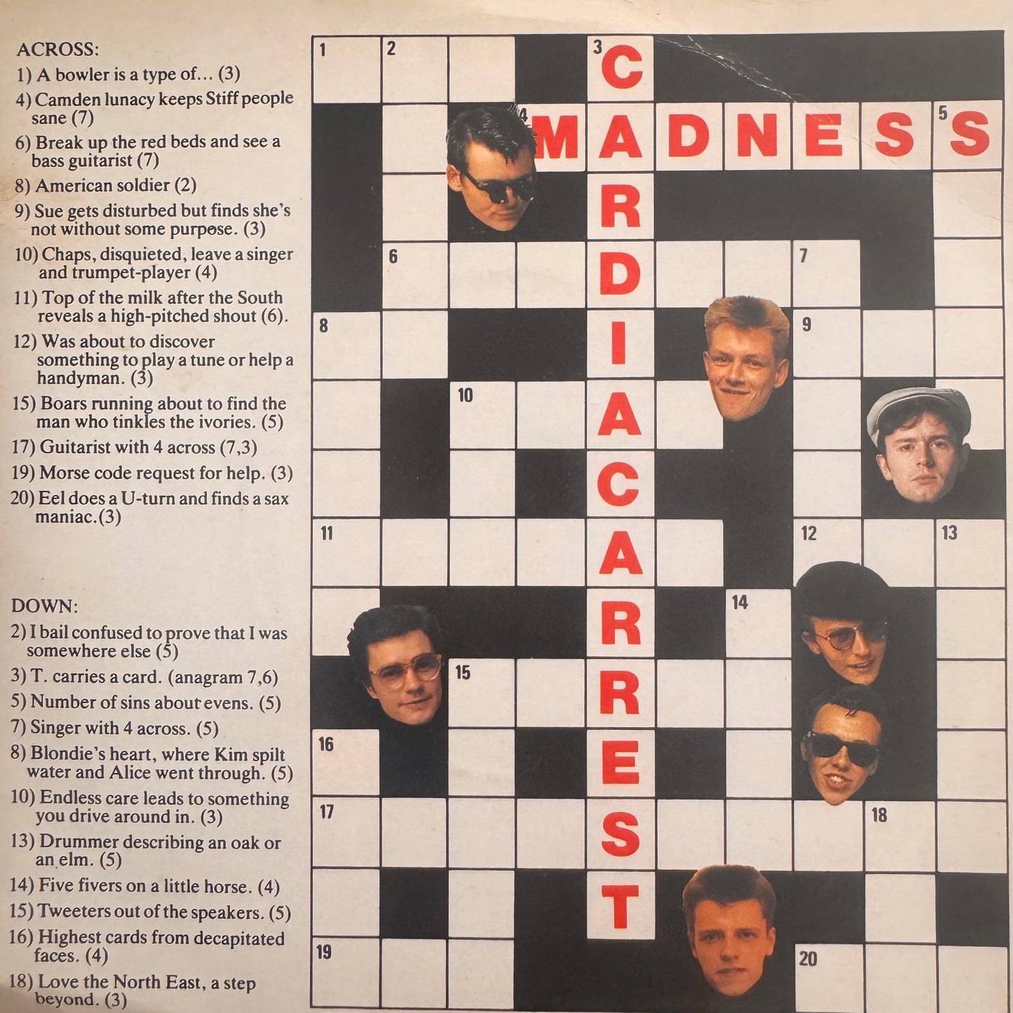 Madness “Cardiac Arrest” 2 Track 7inch Vinyl Record Stiff Records 1982