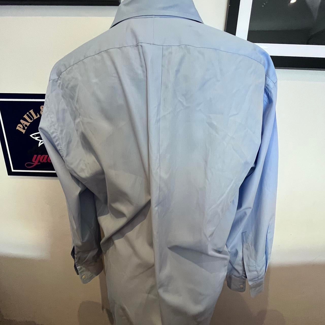 Ralph Lauren 100% Two Ply Blake Cotton Blue Shirt Size Large Classic Fit