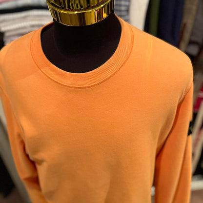 Stone Island Orange 100% Cotton Fleece Sweater Size XL