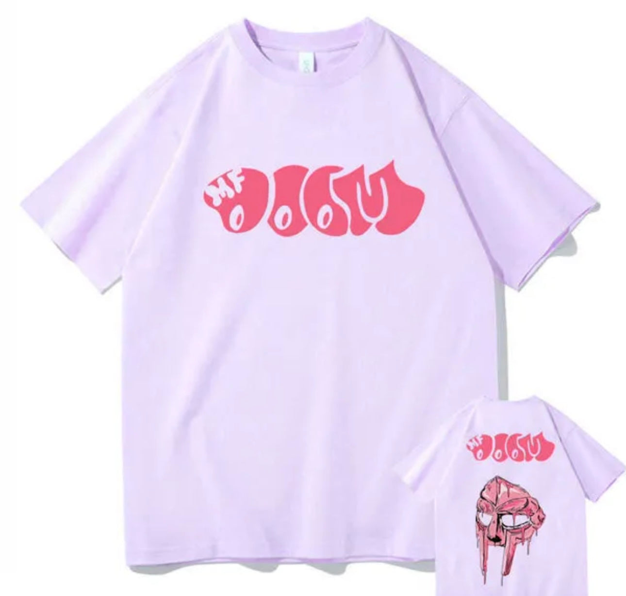 MF DOOM 100% Cotton Lilac Chest & Back Logo Tee