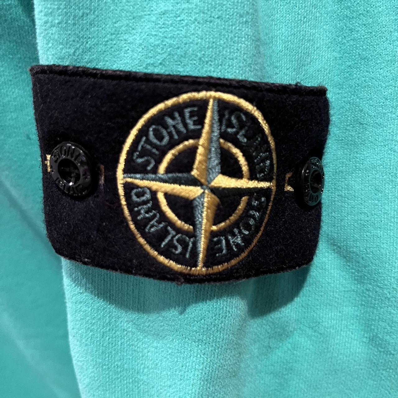 Stone Island Mint Green Fleece Sweater Size XL with Logo Badge