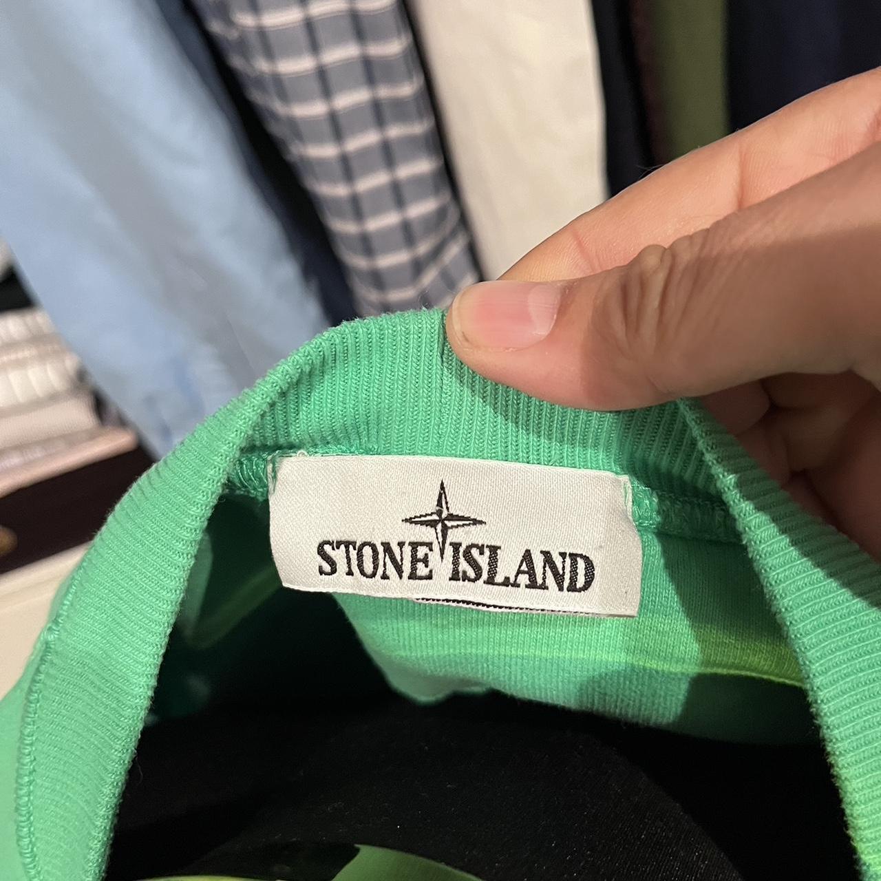 Stone Island Mint Green Fleece Sweater Size XL with Logo Badge