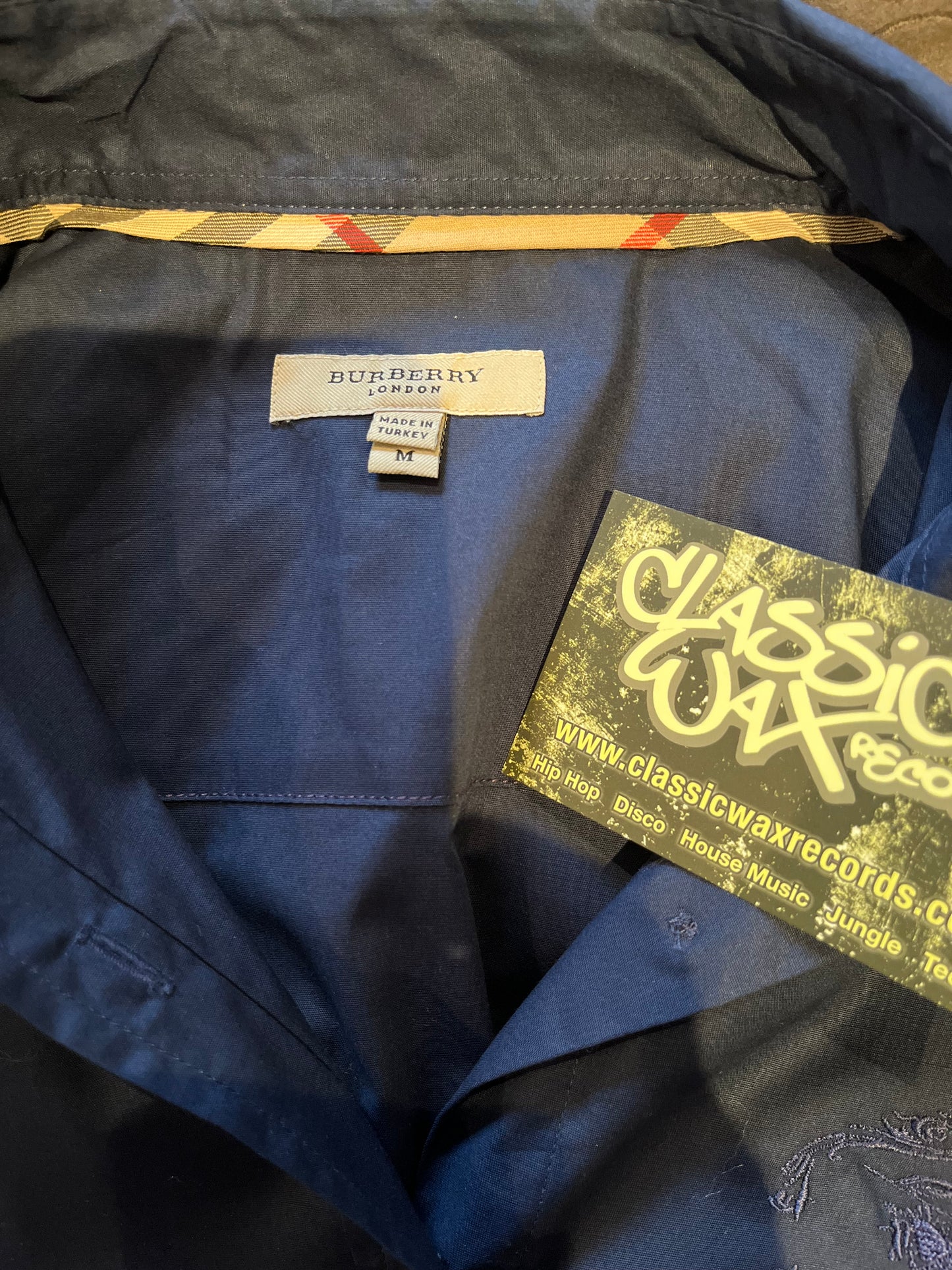 Burberry 100% Cotton Women’s Blue Shirt Size Medium Slim Fit