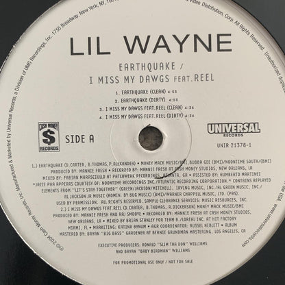 Lil’ Wayne “Earthquake ” / “I miss My Dawgs” 7 Version 12inch Vinyl