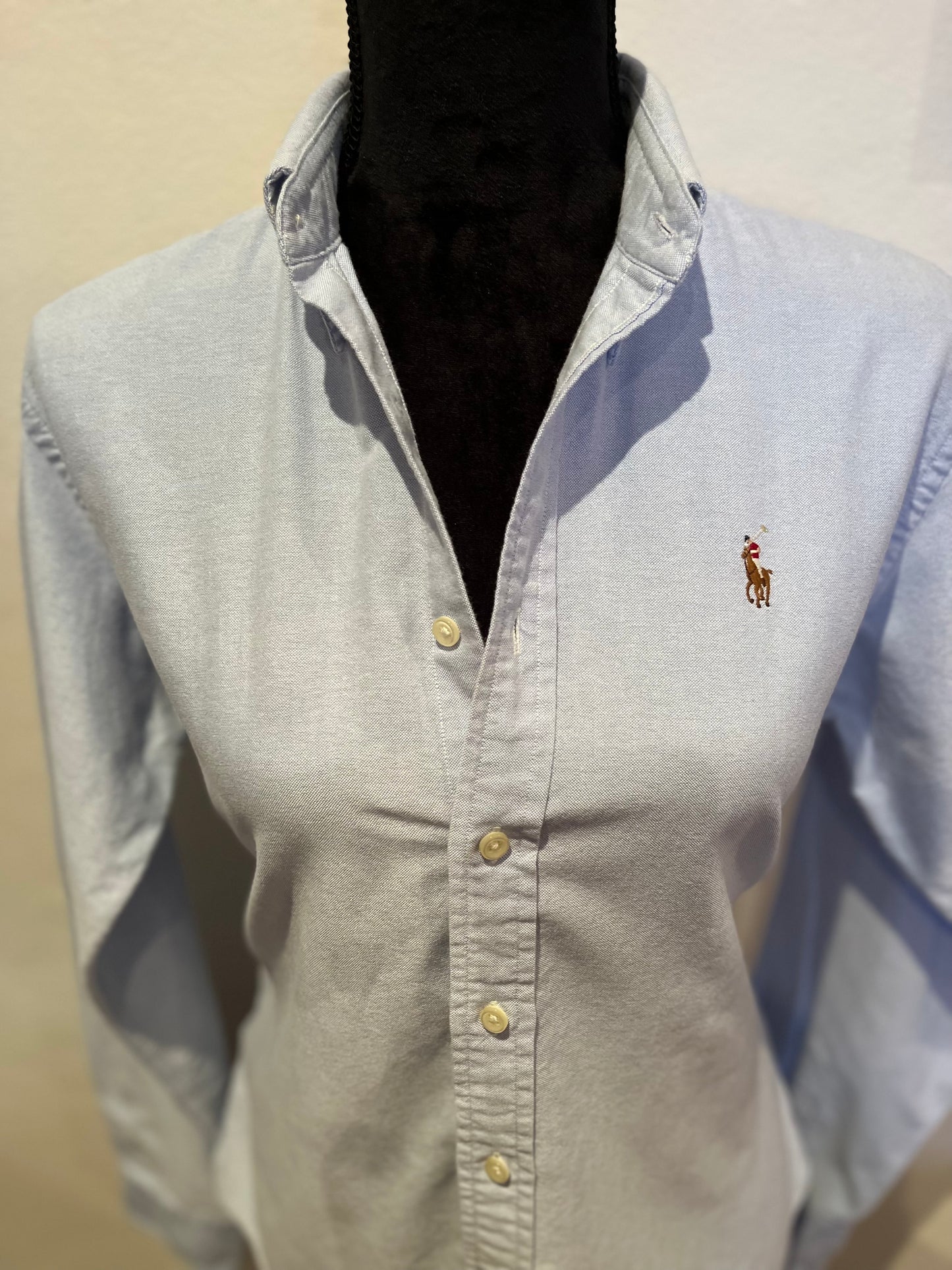 Ralph Lauren Women’s 100% Cotton Blue Oxford Shirt Size 10 Classic Fit