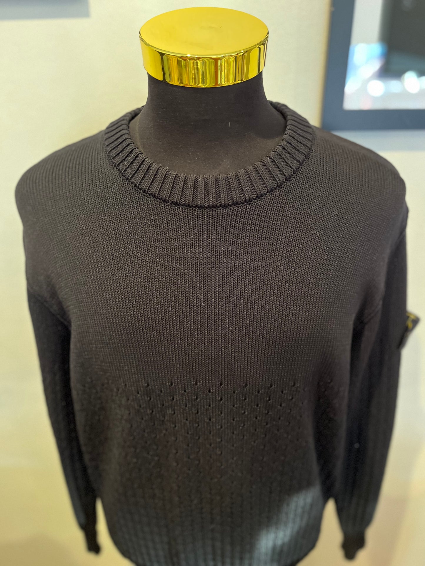 Stone Island bnwt 100% Cotton Black Knit Last Season Size Large