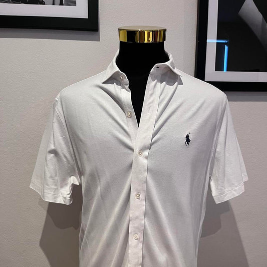 Ralph Lauren Polo Ralph Lauren 100% Cotton Short Sleeve White Summer Shirt Custom Slim Fit Stretch Mesh