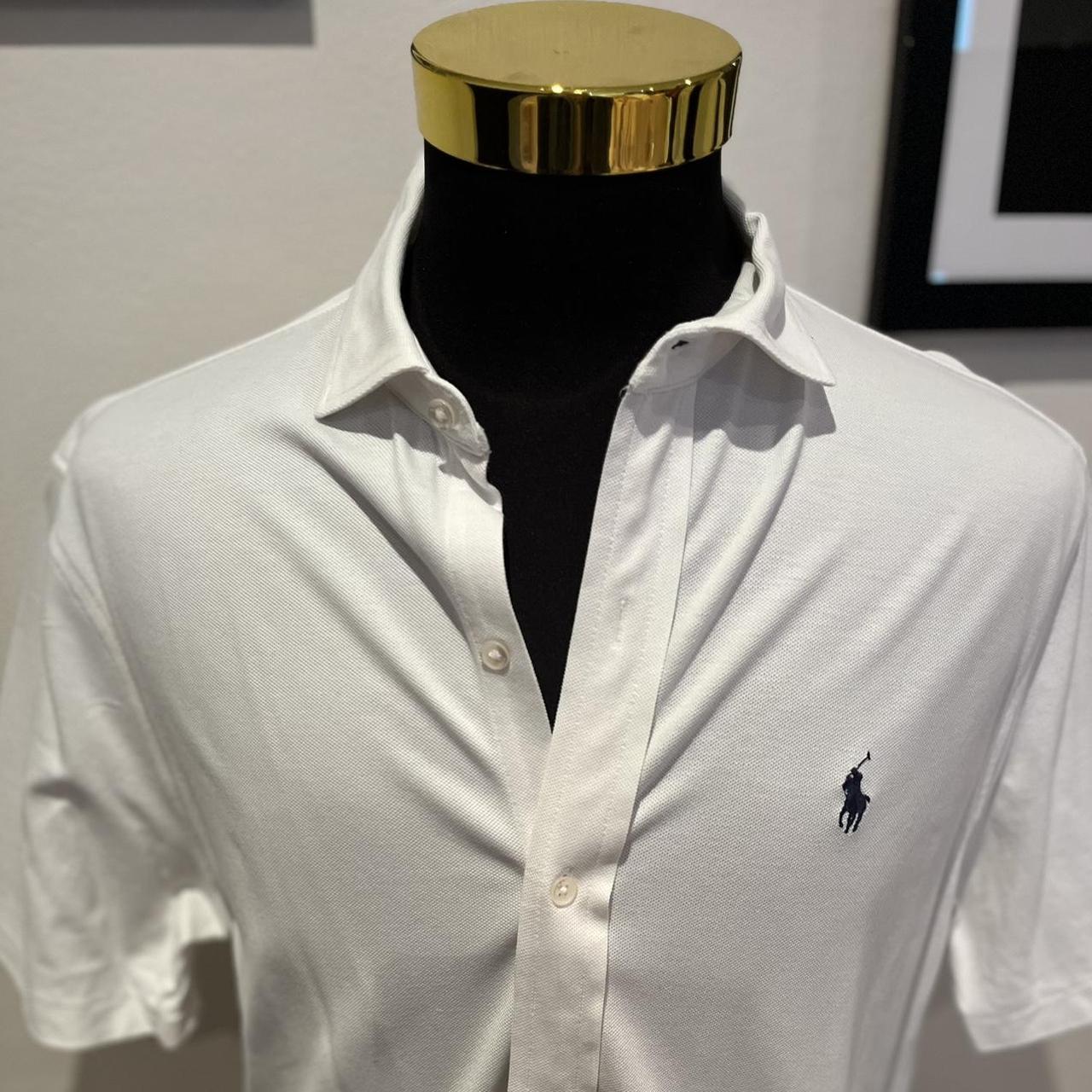 Ralph Lauren Polo Ralph Lauren 100% Cotton Short Sleeve White Summer Shirt Custom Slim Fit Stretch Mesh