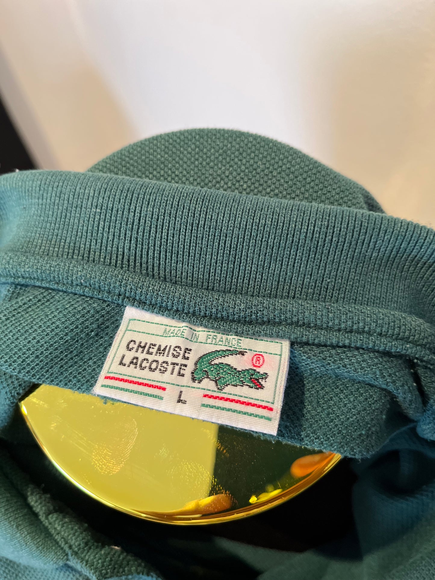 Lacoste 100% Racing Green Polo Shirt Size US Large Regular Fit Made in France