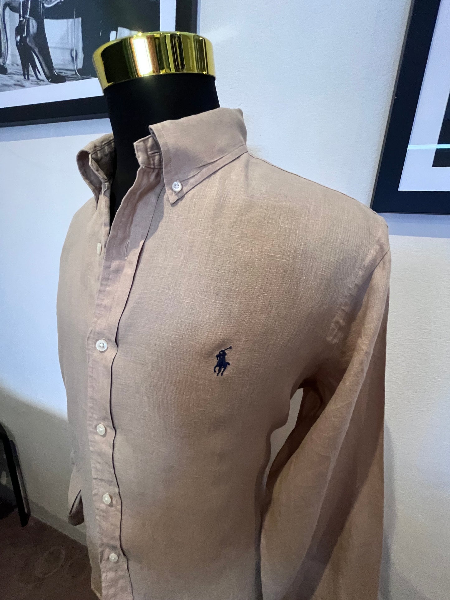 Ralph Lauren 100% Linen TanShirt Size Large