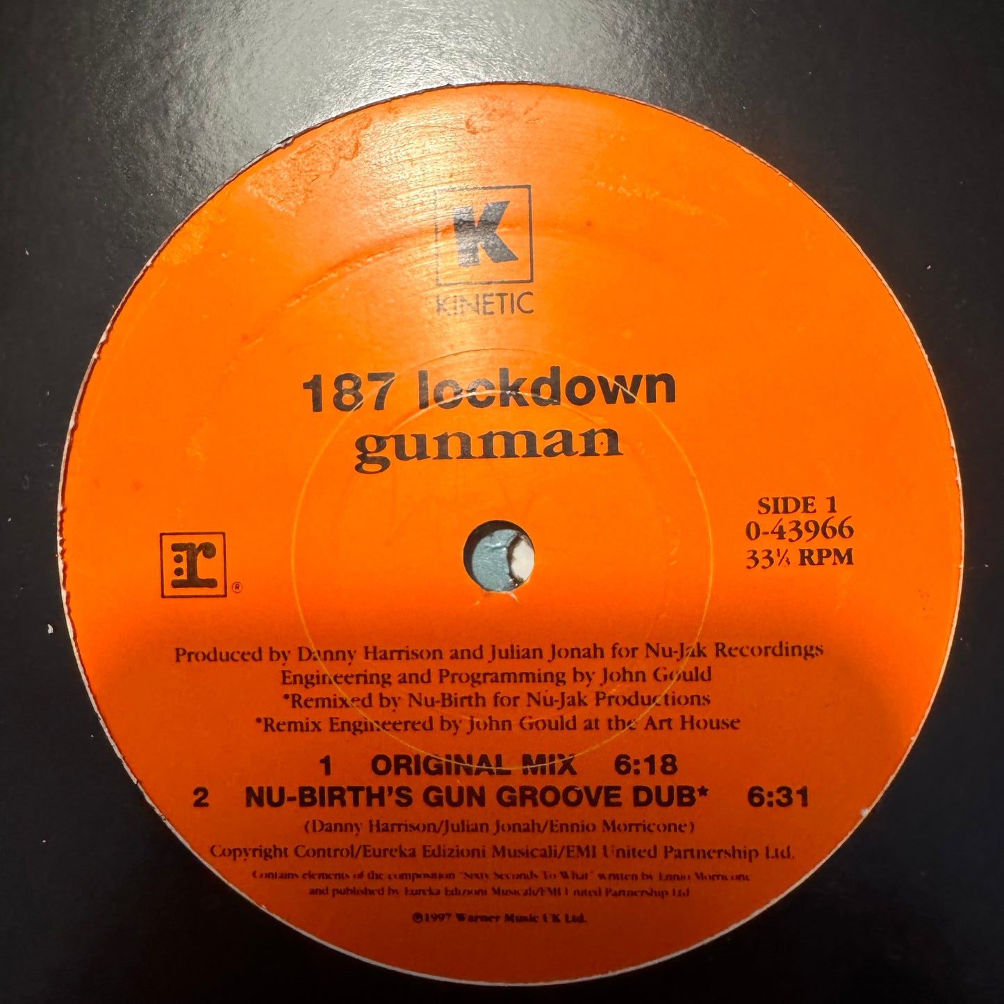 187 Lockdown “Gunman” 4 version 12inch vinyl record
