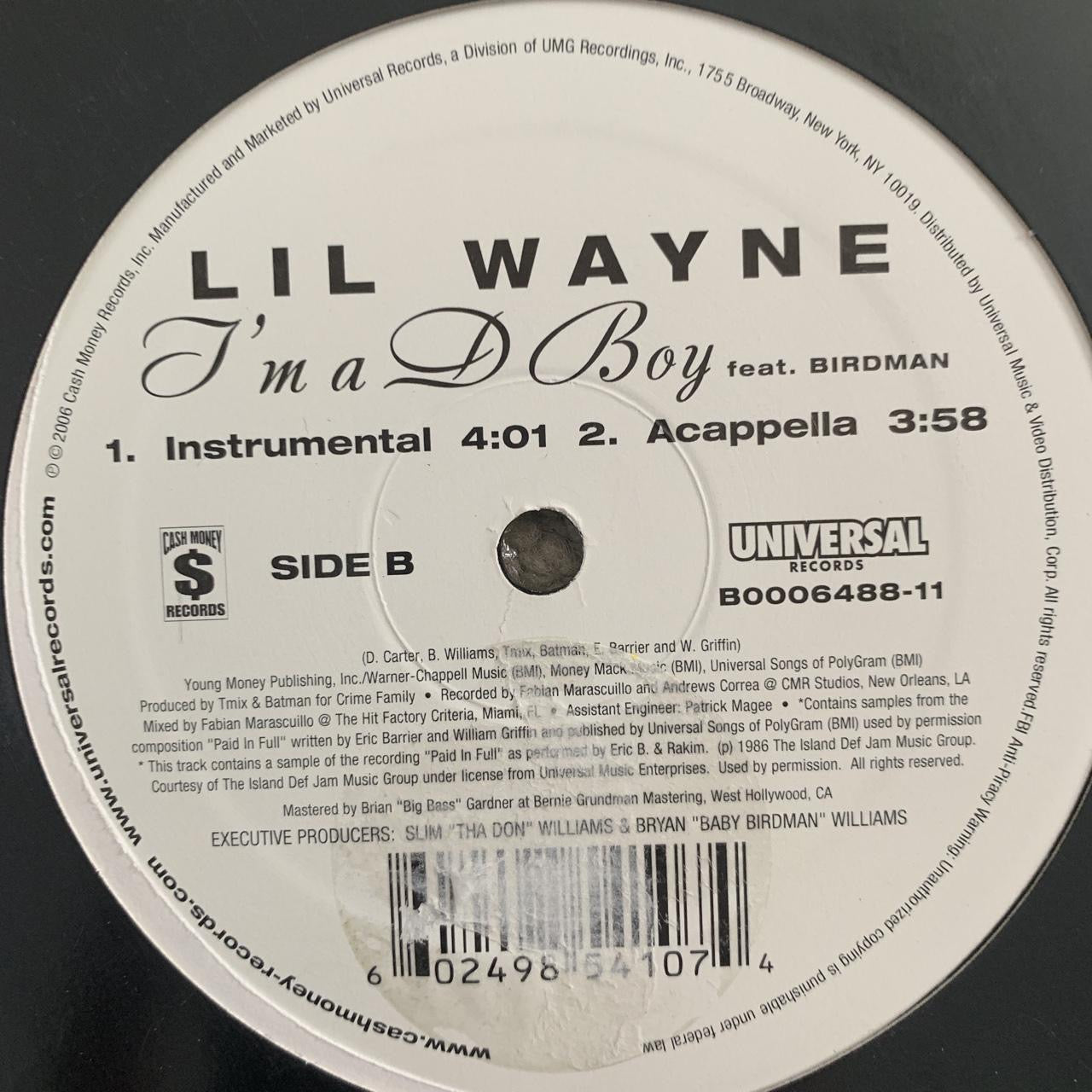 Lil’ Wayne “I’m a D Boy” 4 Version 12inch Vinyl Single