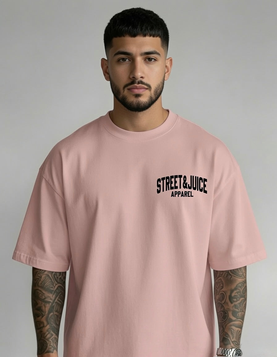 Street & Juice ‘In Vinyl We Trust’ Salmon Graphic T-shirt 100% Heavyweight Cotton