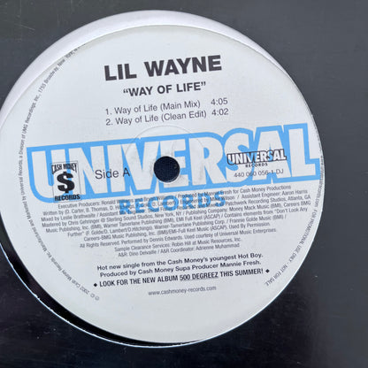 Lil Wayne “Way of Life” 4 Version 12inch Vinyl Record on Cash Money Records
