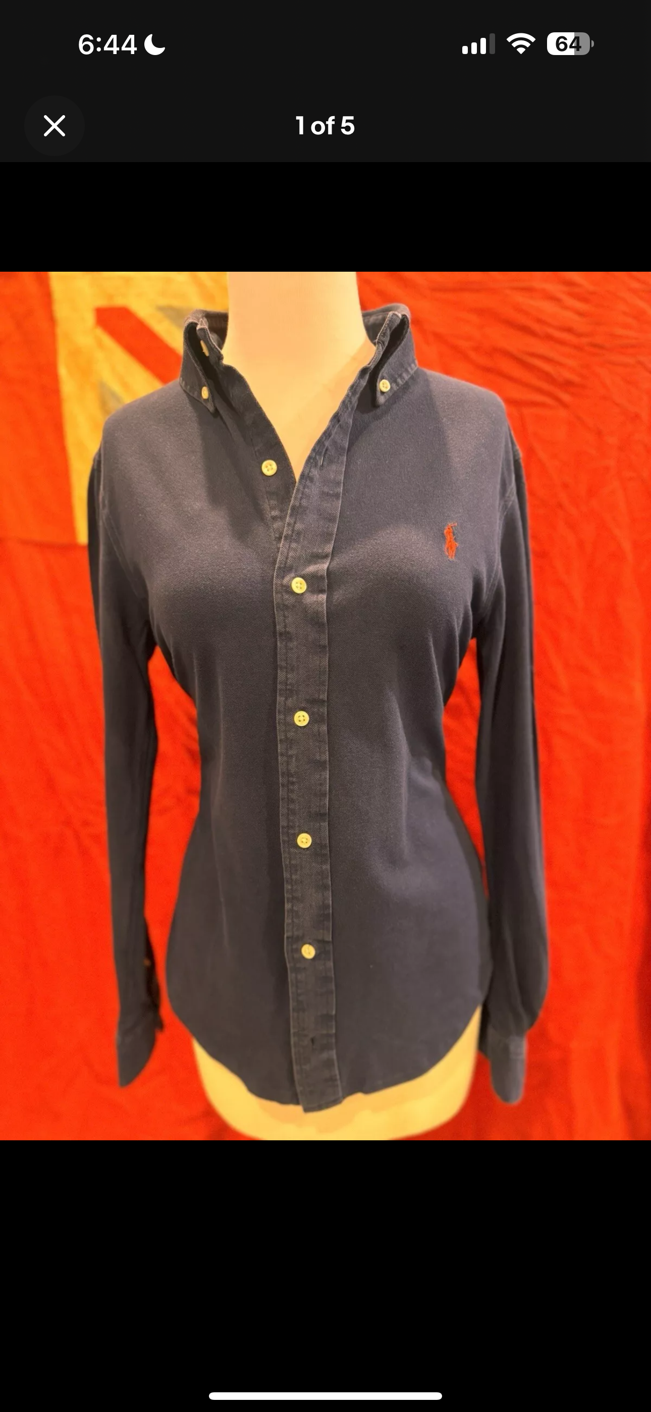 Ralph Lauren Women’s 100% Cotton Featherweight Mesh Shirt Size XS