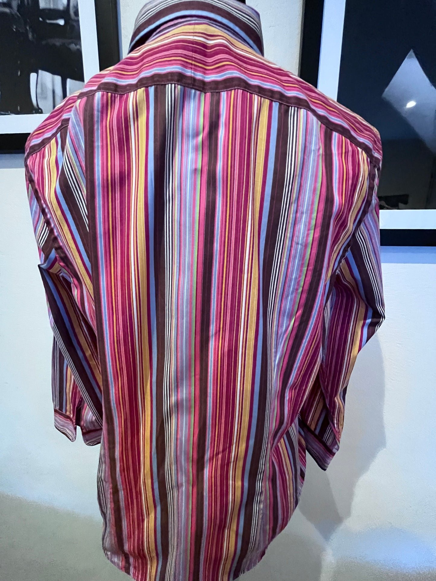 Ralph Lauren Women’s 100% Cotton Res Burgundy Stripe Shirt Slim Fit Size M