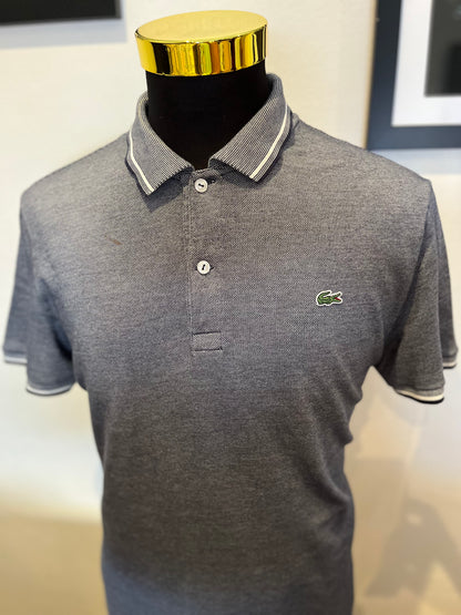 Lacoste 100% Grey Polo Shirt Size US Large Regular Fit Made in France Fits like a medium