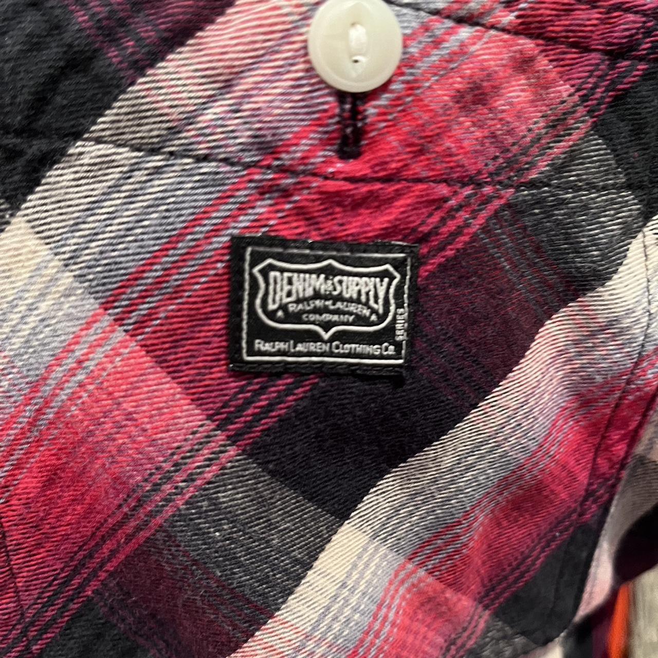 Ralph Lauren Denim & Supply 100% Cotton Red / Black Check Size Large