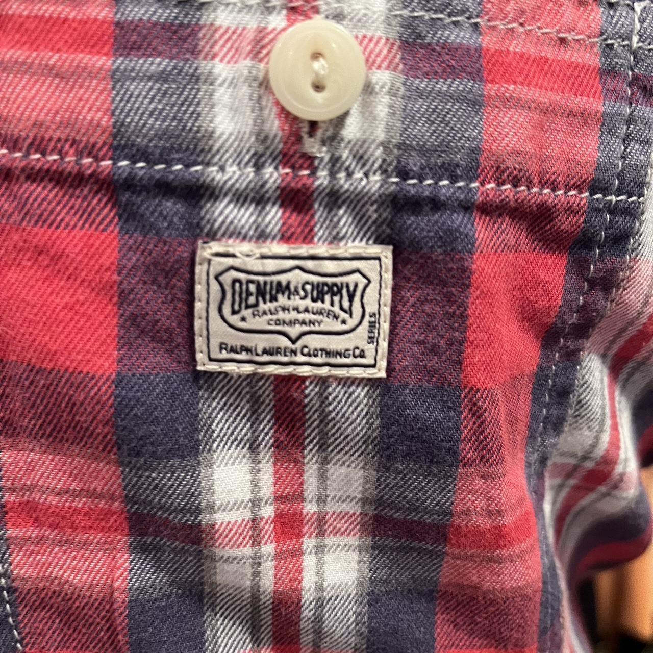 Ralph Lauren Denim & Supply 100% Cotton Red / Blue Check Size Large