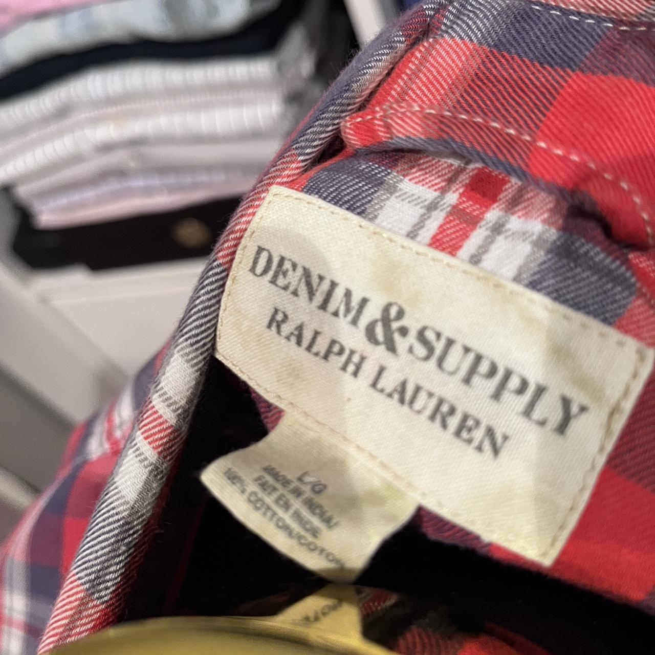 Ralph Lauren Denim & Supply 100% Cotton Red / Blue Check Size Large