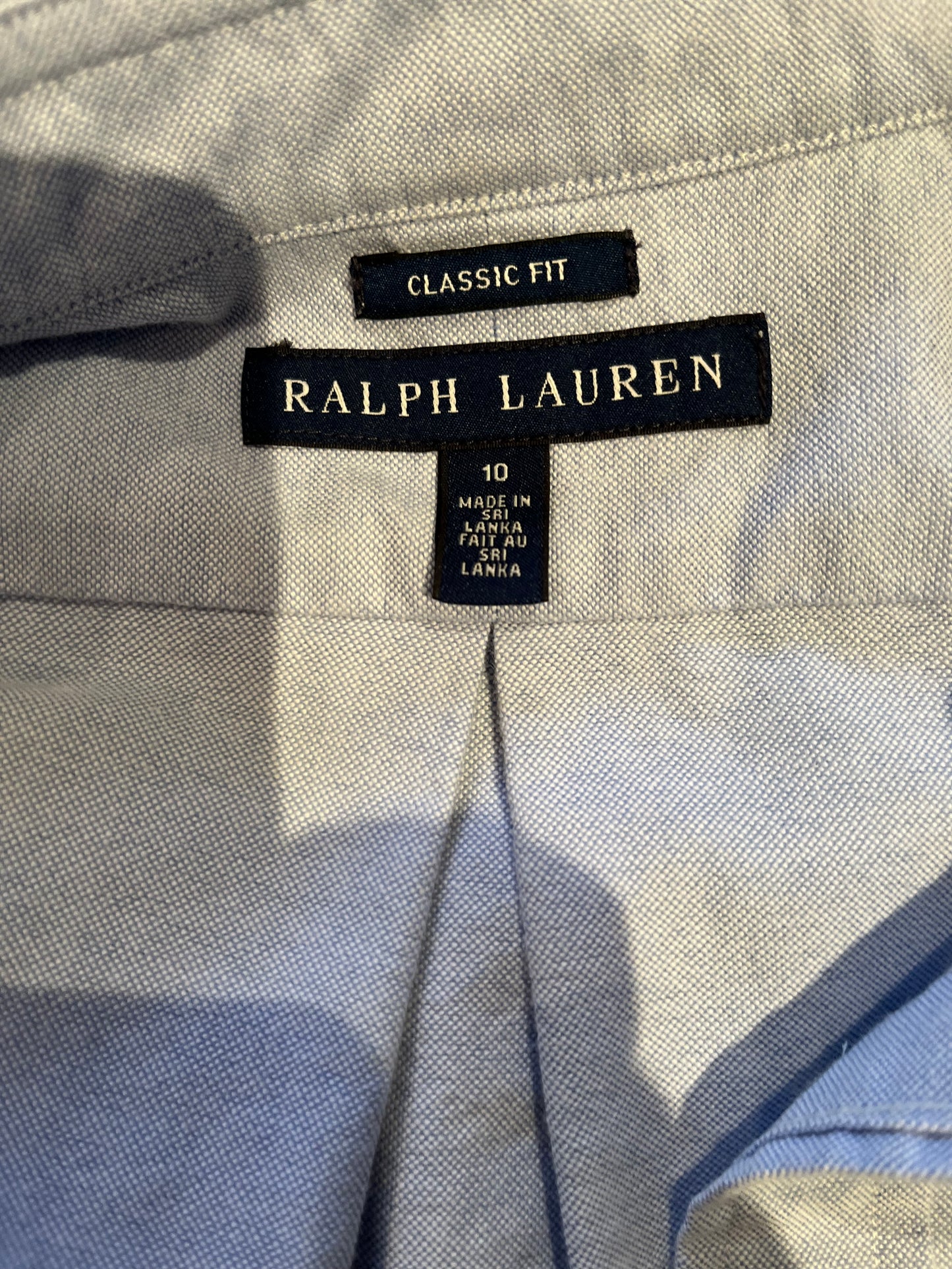 Ralph Lauren Women’s 100% Cotton Blue Oxford Shirt Size 10 Classic Fit