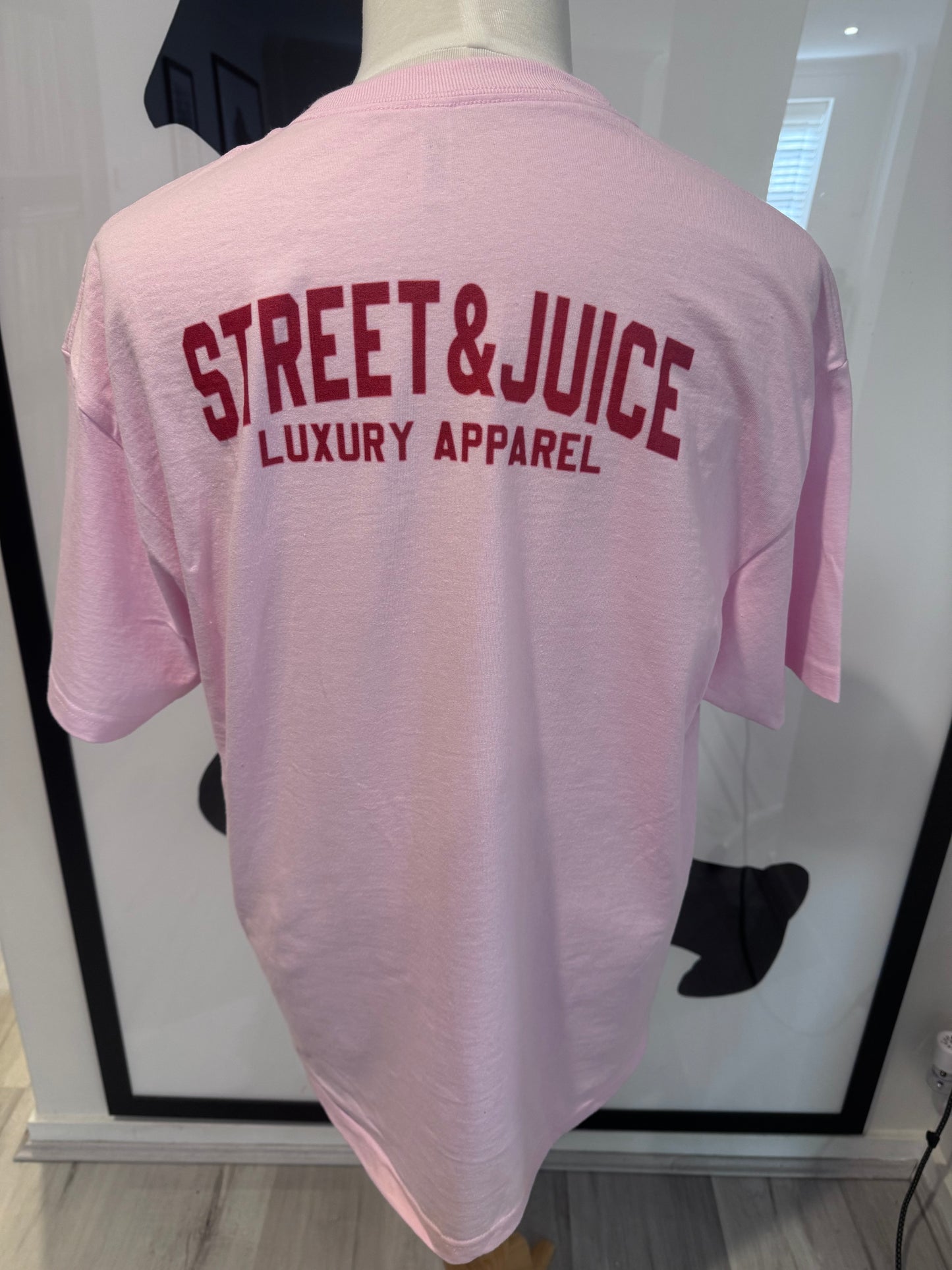 Street & Juice ‘Coogee Bear’ 100% Cotton Pink Chest & Back Logo Tee
