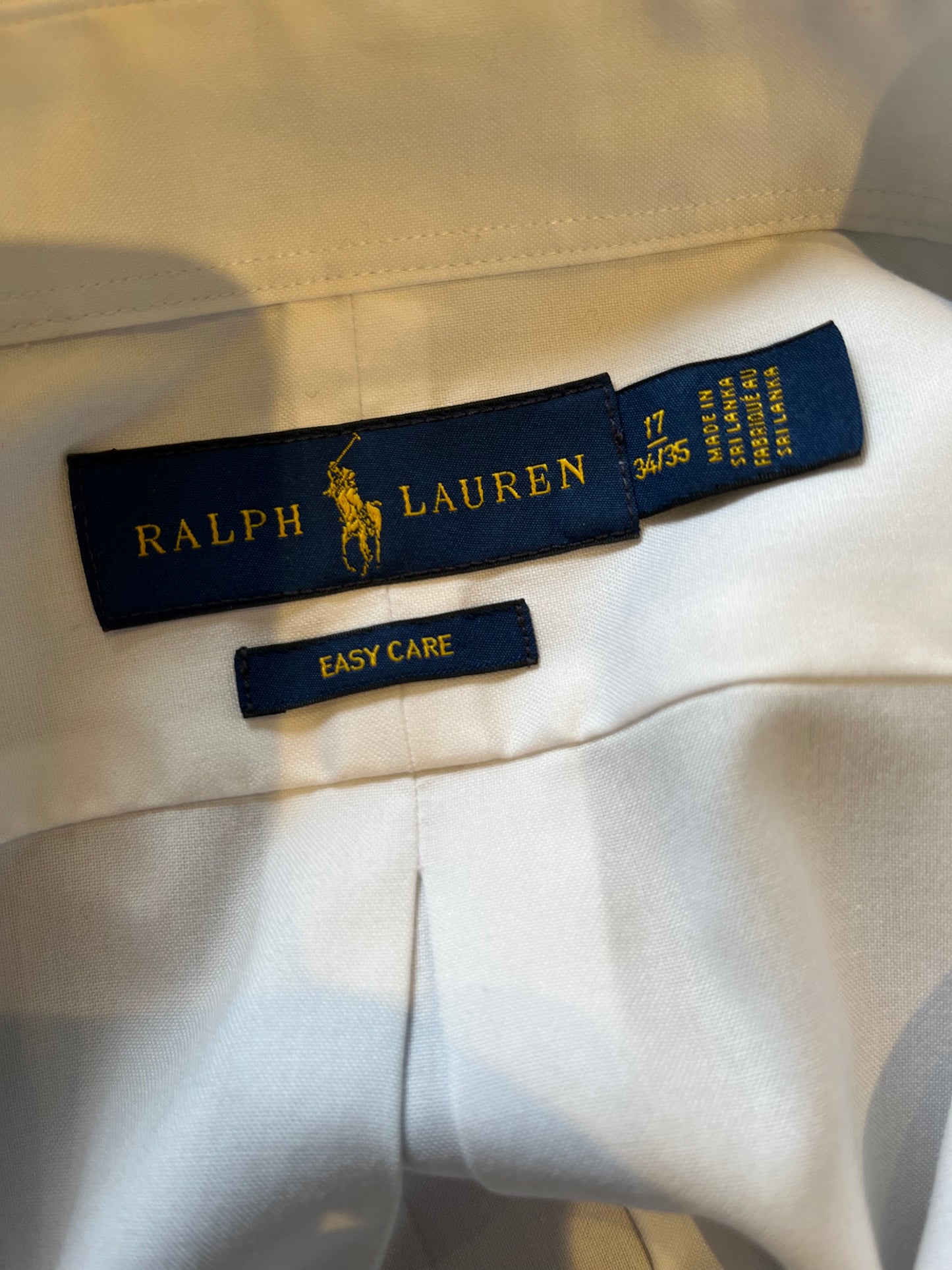 Ralph Lauren 100% Cotton White Shirt Size XL Classic Fit Button Down Collar