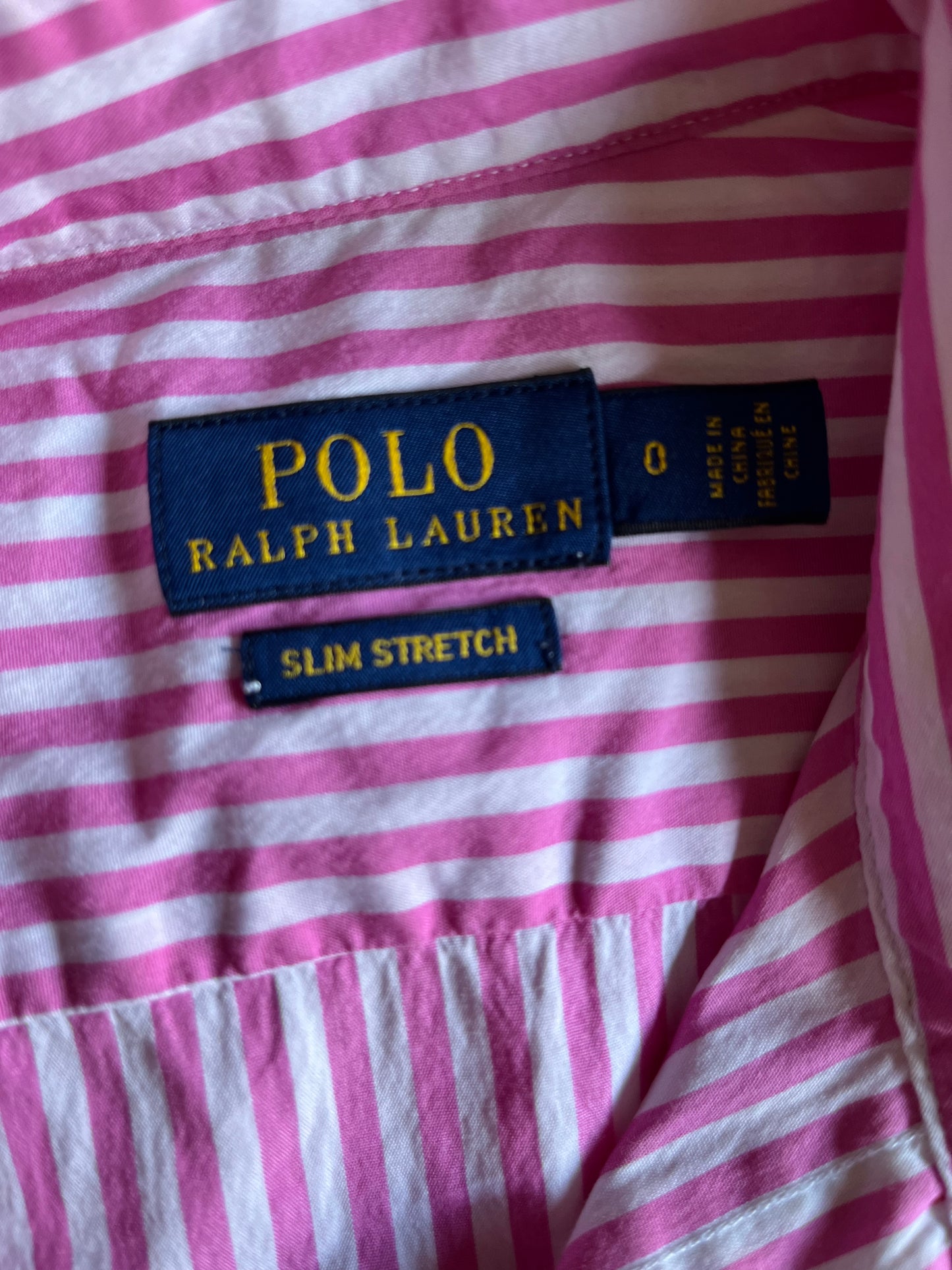 Polo Ralph Lauren 100% Cotton Pink / White Stripe Shirt Size 0 XS