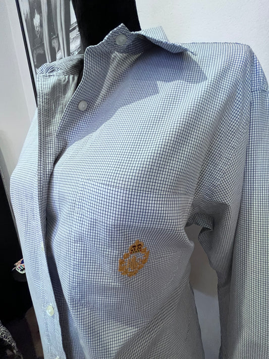 Ralph Lauren Women’s 100% Cotton Blue White Check Shirt Regular Fit Size 10