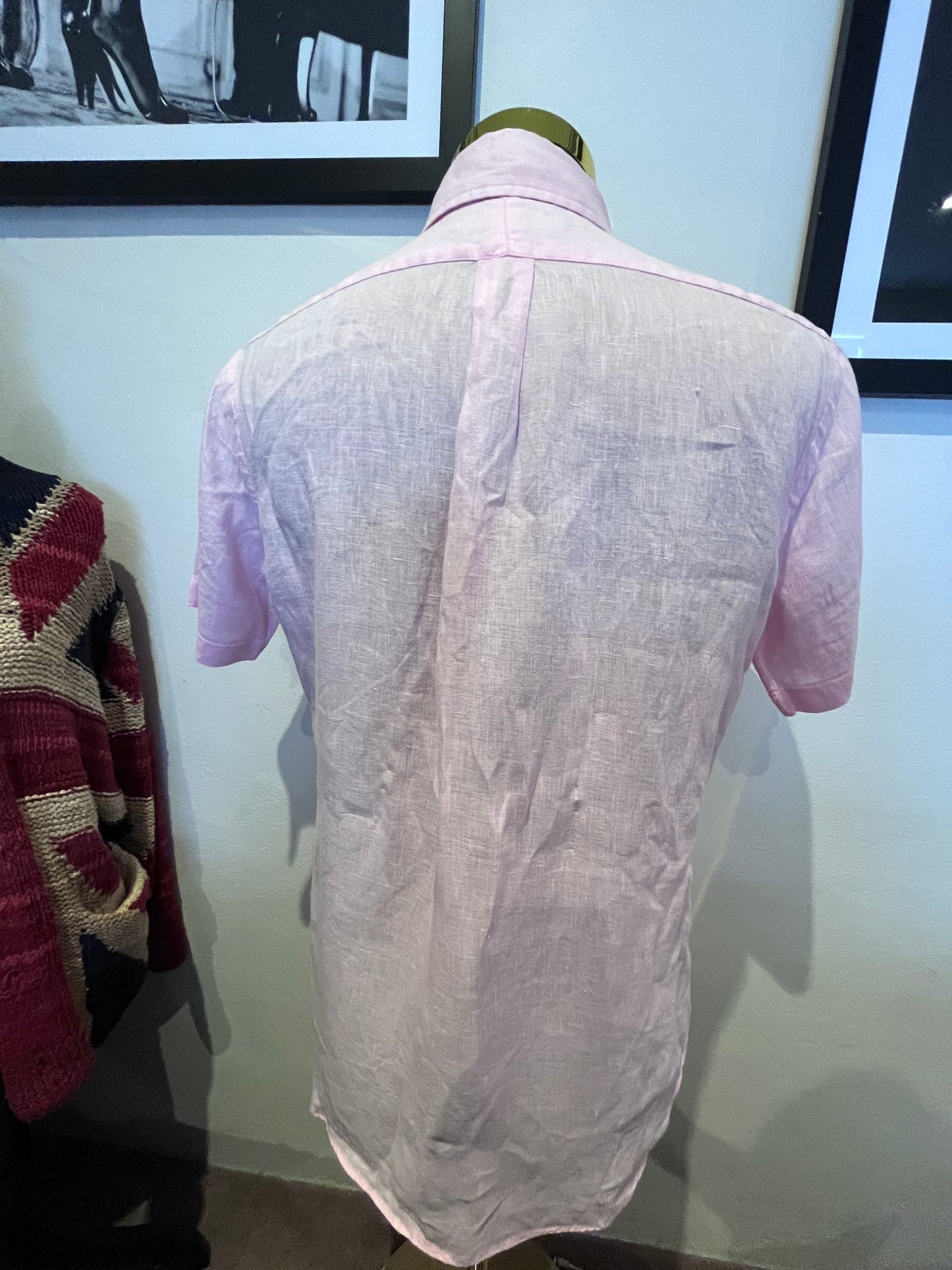Ralph Lauren 100% Linen Pink Short Sleeve Short Size Small