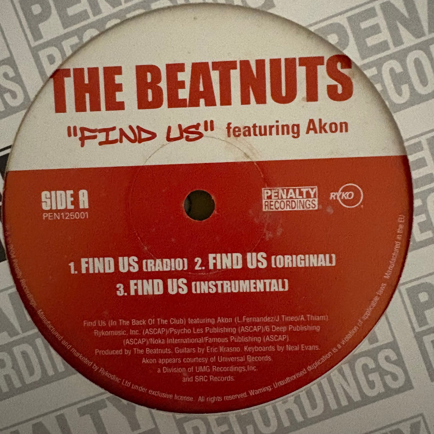 The Beatnuts “Find Us” Ft Akon 6 Version 12inch vinyl record
