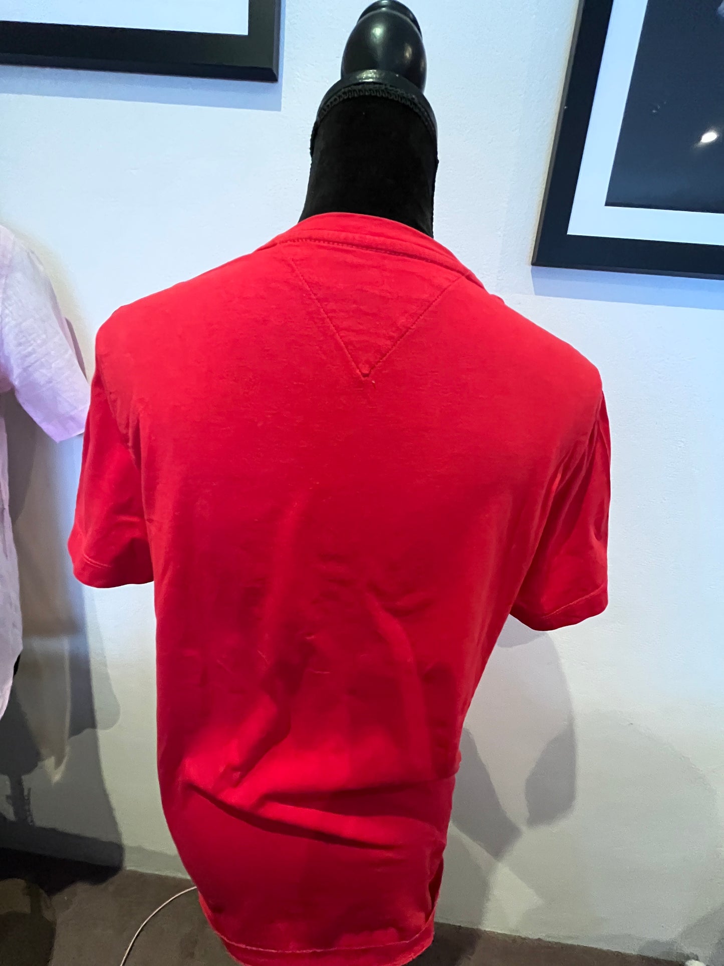 Tommy Hilfiger 100% Cotton Women’s Red Logo Print Tee Size Medium