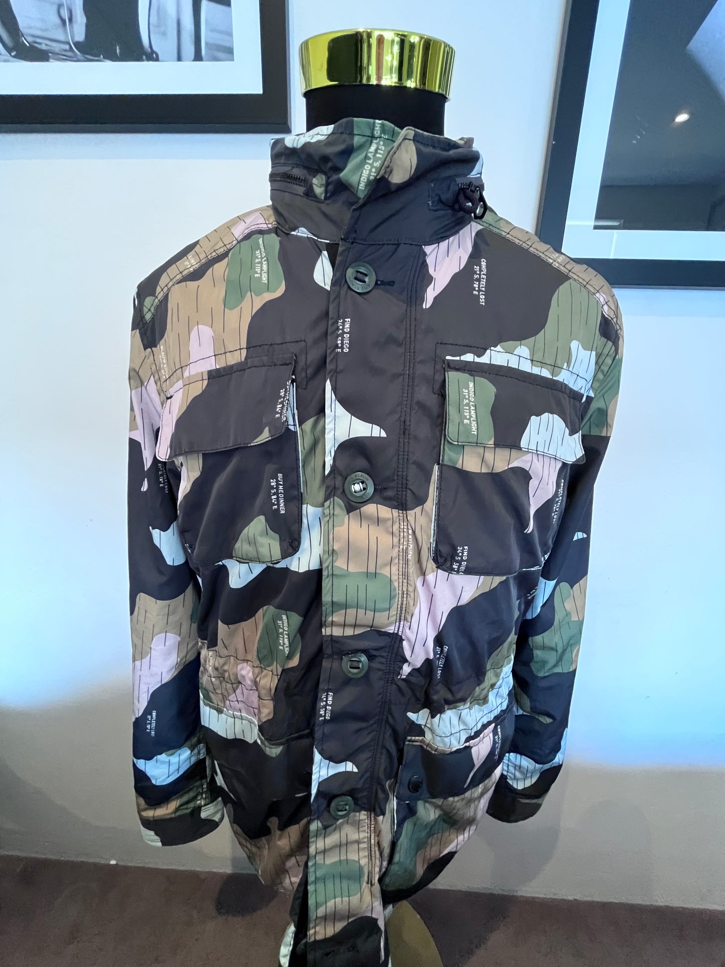 Scotch & Soda Nylon Shell Camouflage Shower Proof Jacket Size XL