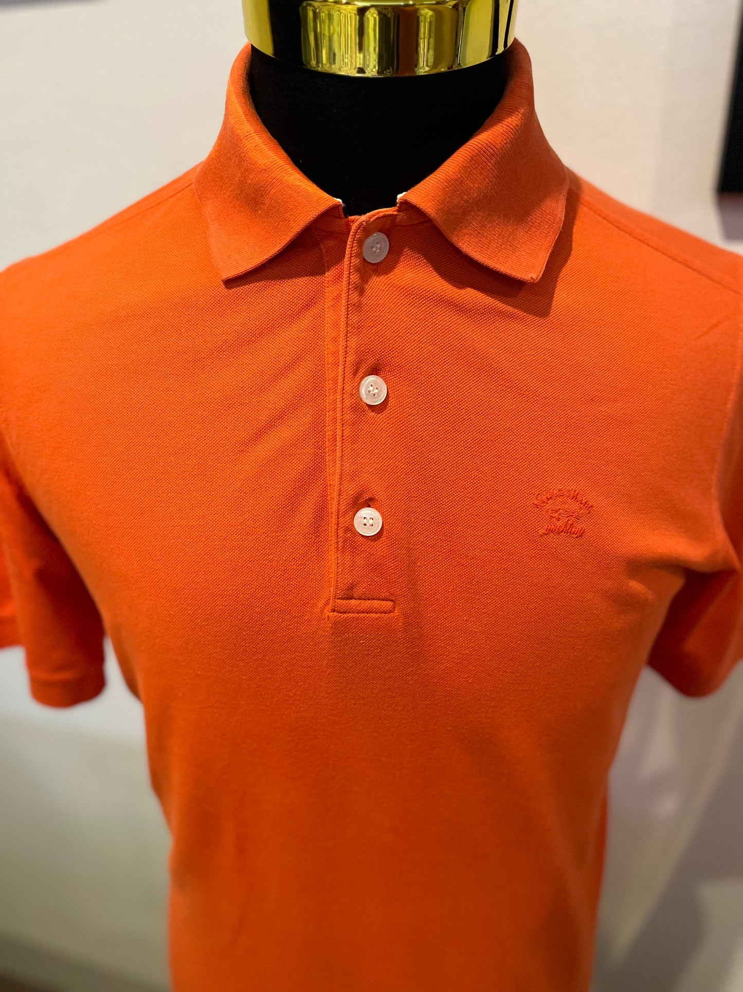 Paul & Shark 100% Cotton Orange Polo Shirt Made in Italy Size XL fits Large to XL Light Pique