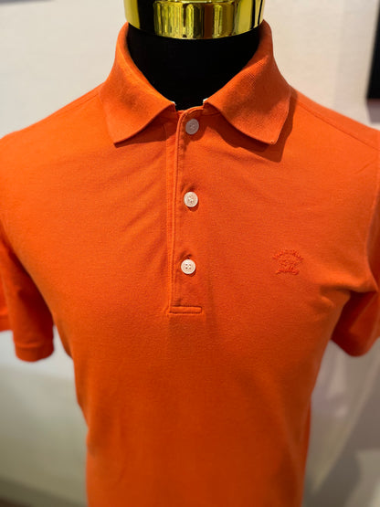 Paul & Shark 100% Cotton Orange Polo Shirt Made in Italy Size XL fits Large to XL Light Pique