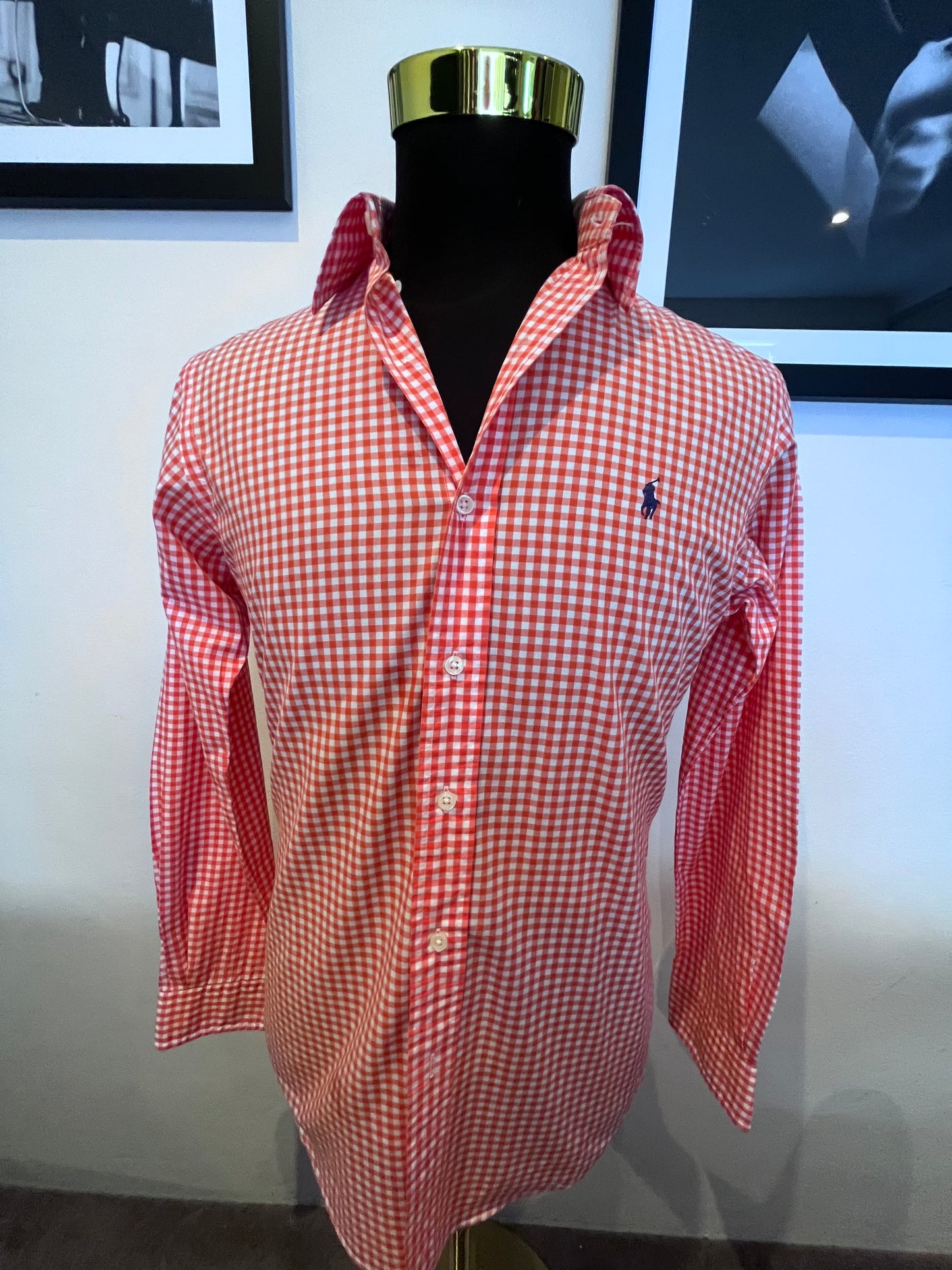 Ralph Lauren 100% Cotton Red Gingham Shirt Size SP Small Classic Fit