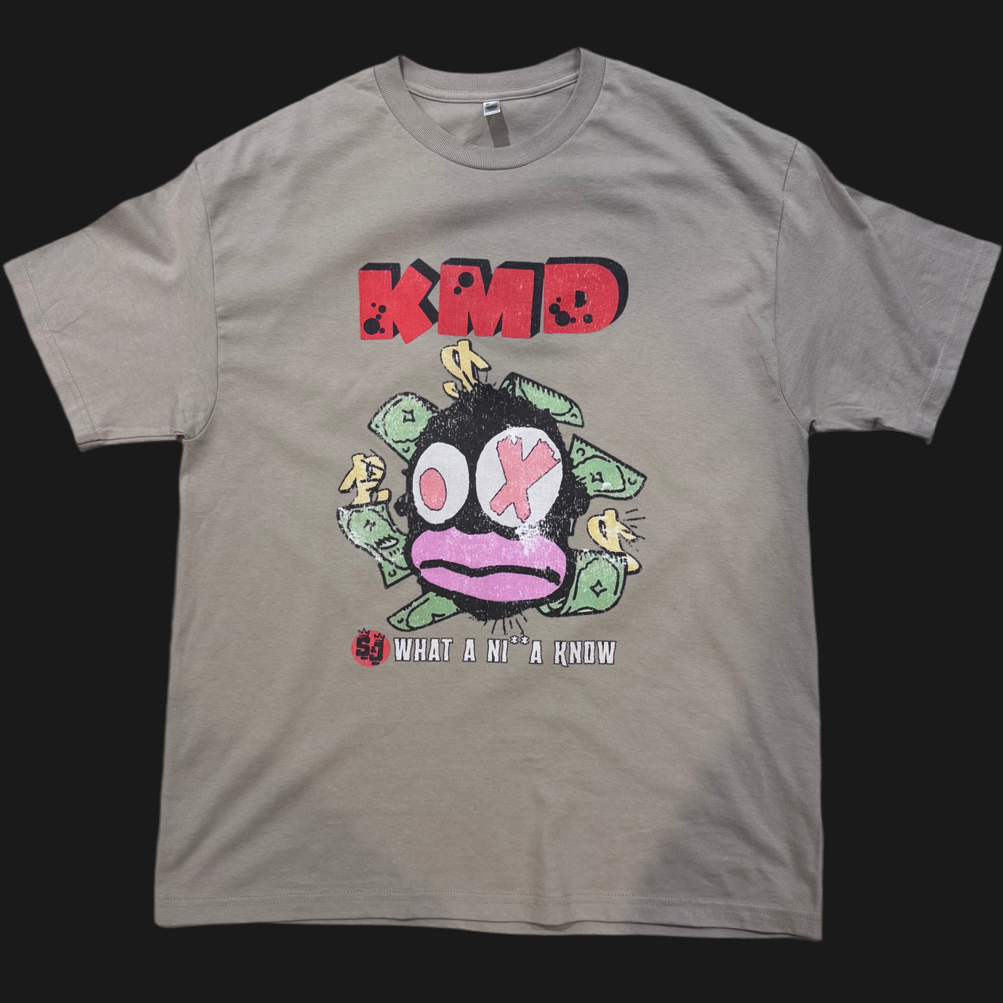 KMD 100% Cotton ‘What A Ni**a Know’ Brown Chest & Back Logo Tee