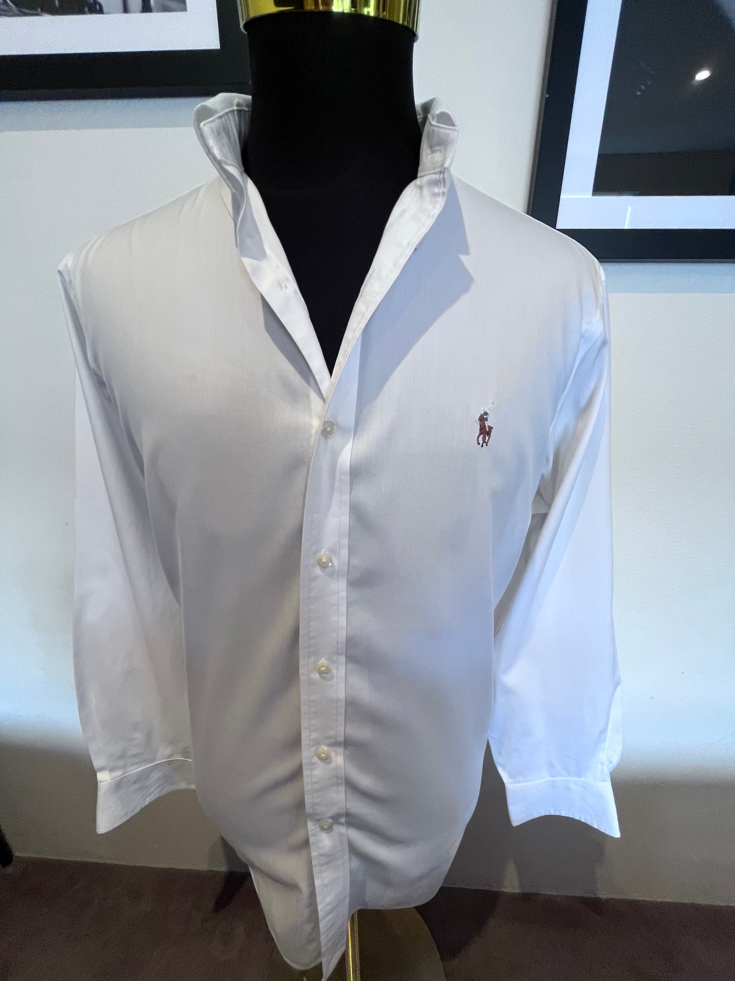 Ralph Lauren 100% Cotton White Shirt Size XL Classic Fit Button Down Collar