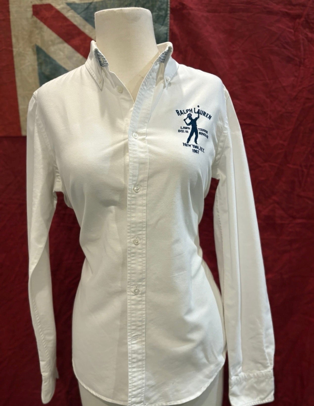 Ralph Lauren Women’s 100% Cotton White Chest Logo Shirt Size 10