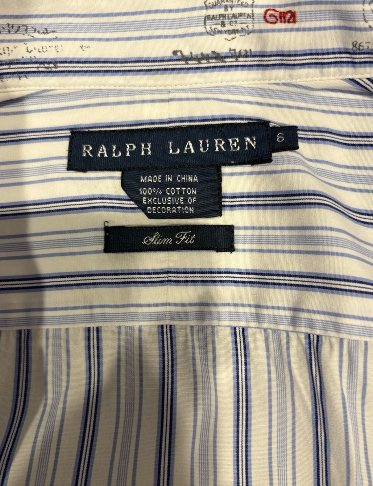Ralph Lauren Women’s 100% Cotton Blue Striped Chest Logo Shirt Size 6