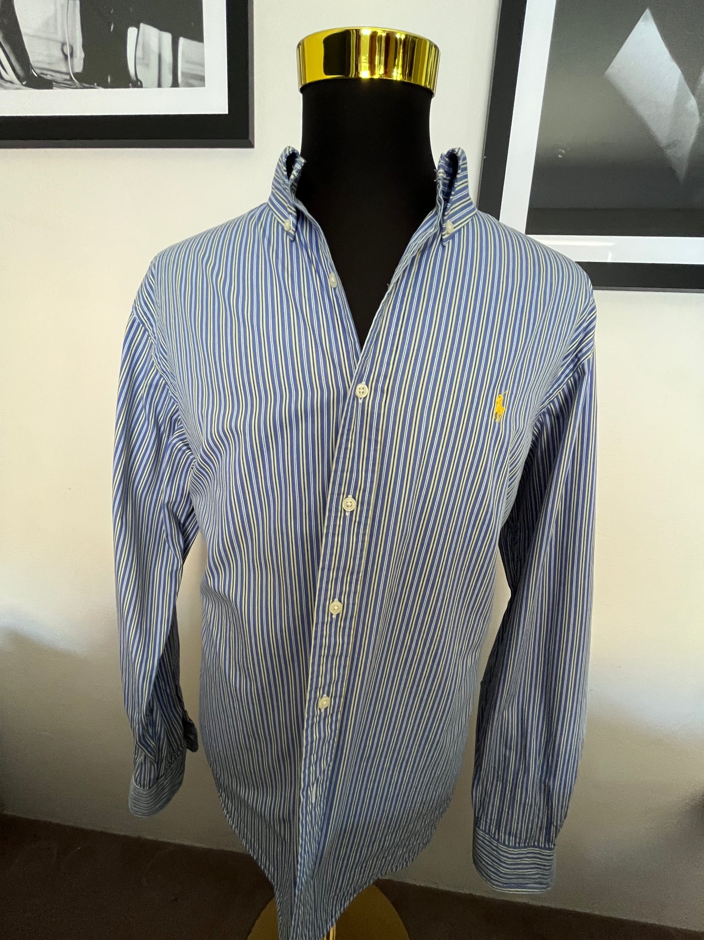 Ralph Lauren 100% Cotton Blue / Yellow Stripe Size XXL