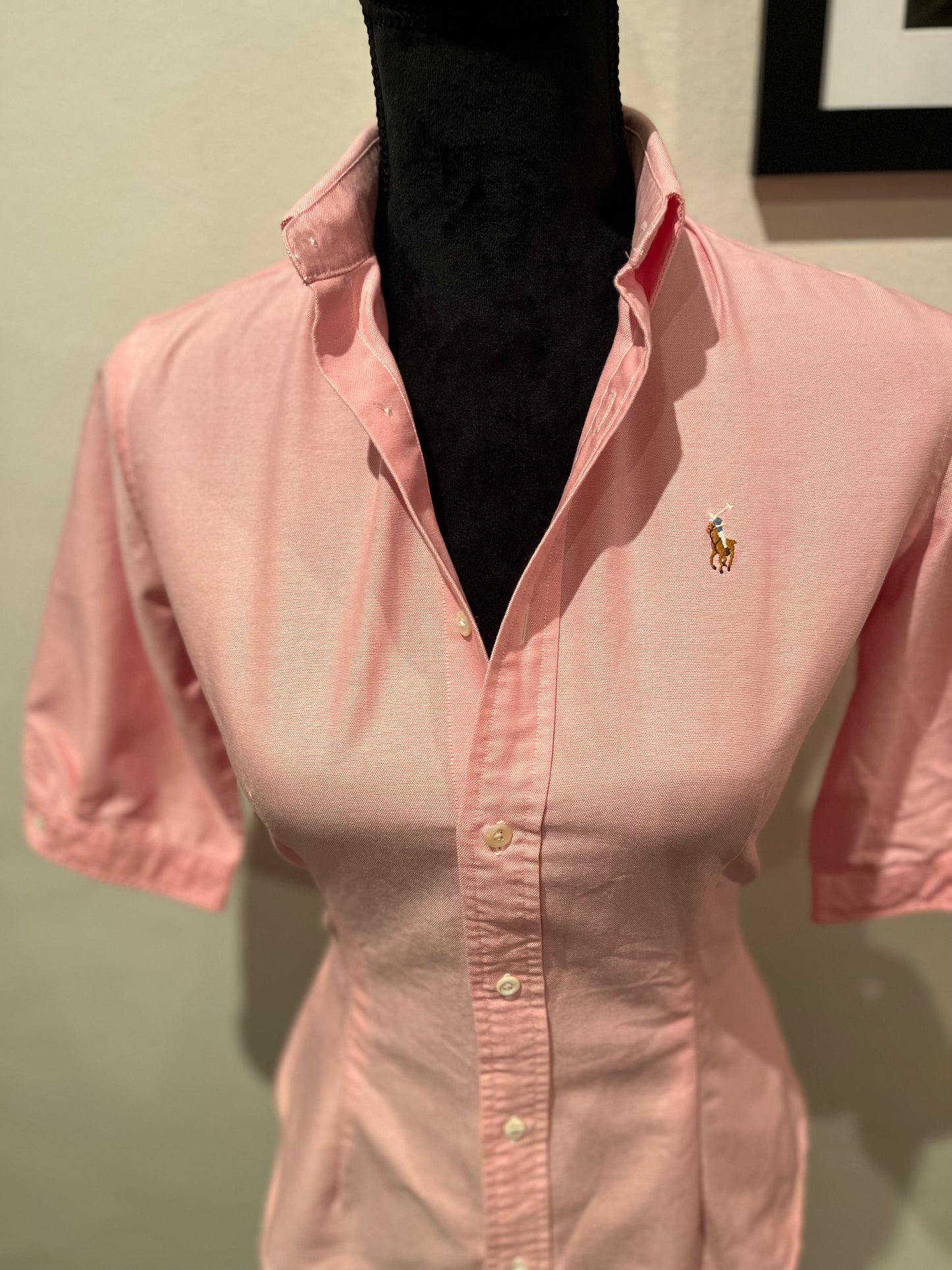 Ralph Lauren Women’s 100% Cotton Pink Shirt Shirt Size 2 XS Slim Fit