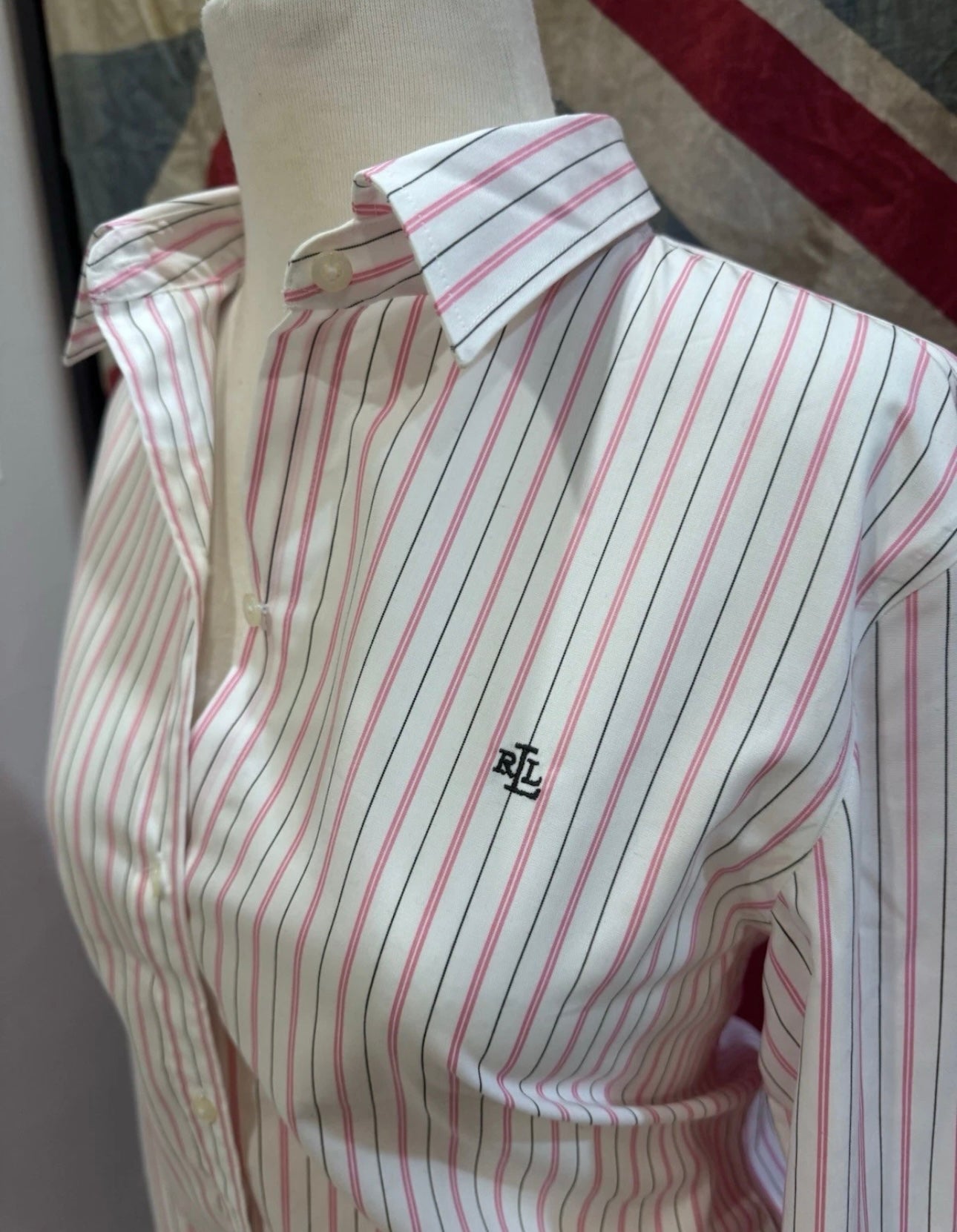 Ralph Lauren Women’s 100% Cotton Striped Button Up Shirt BNWT Size Medium