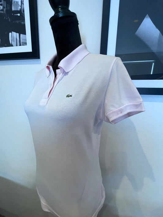 Lacoste Woman’s 100% Cotton Pink Polo Shirt Size Small Slim Fit
