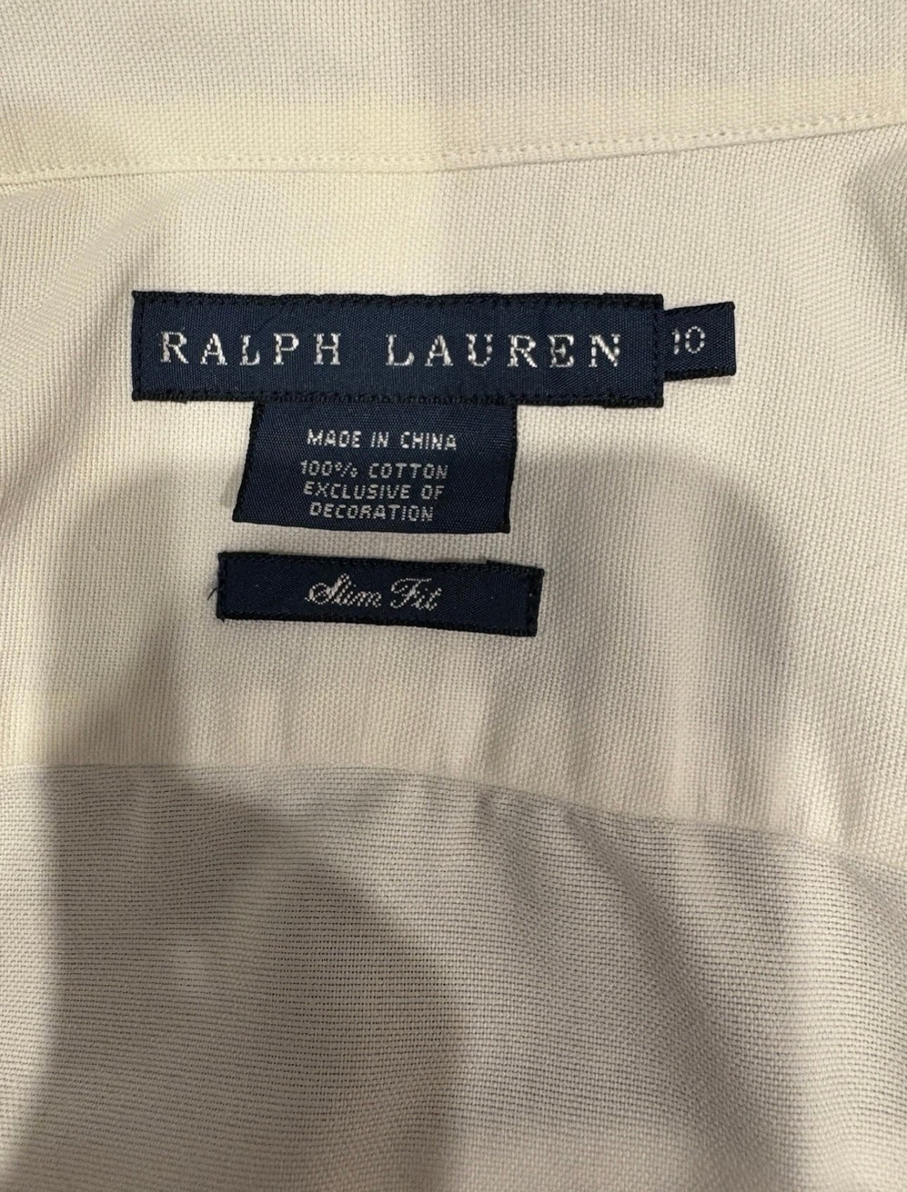 Ralph Lauren Women’s 100% Cotton White Chest Logo Shirt Size 10