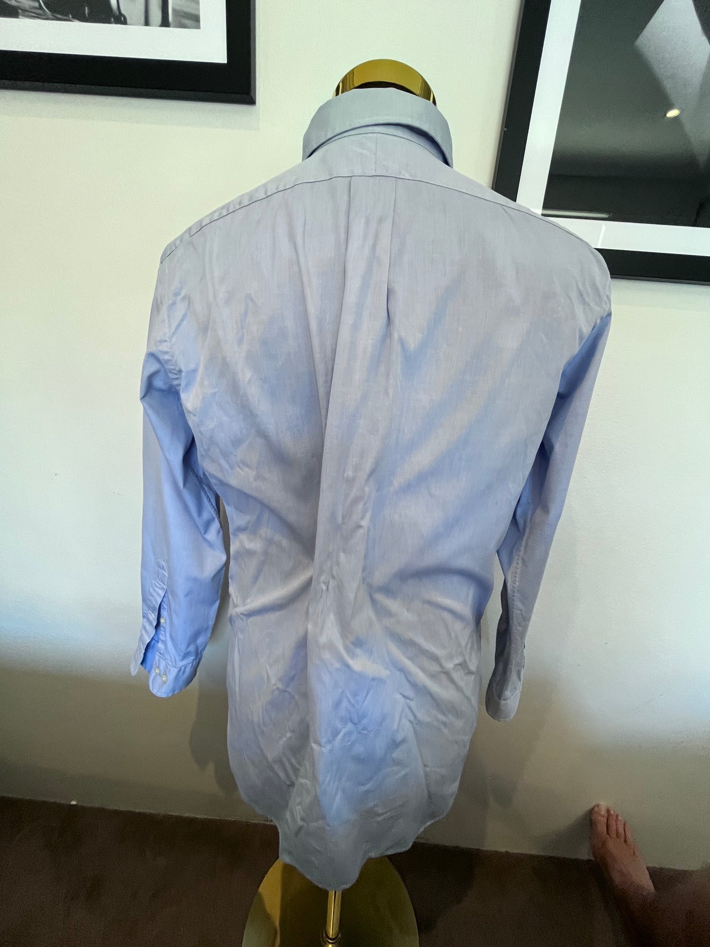 Ralph Lauren 100% Cotton Blue Button Down Shirt Size M Classic Fit, 15/32