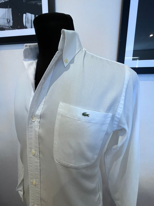 Lacoste 100% Cotton White Shirt Size Small Classic Fit Button Down Collar